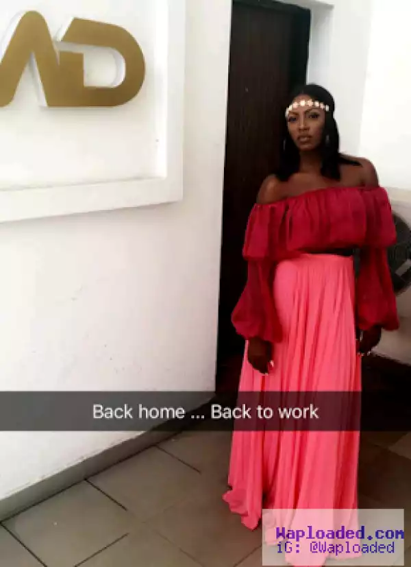 " Back Home ... Back To Work " - Tiwa Savage Shares New Cute Photos